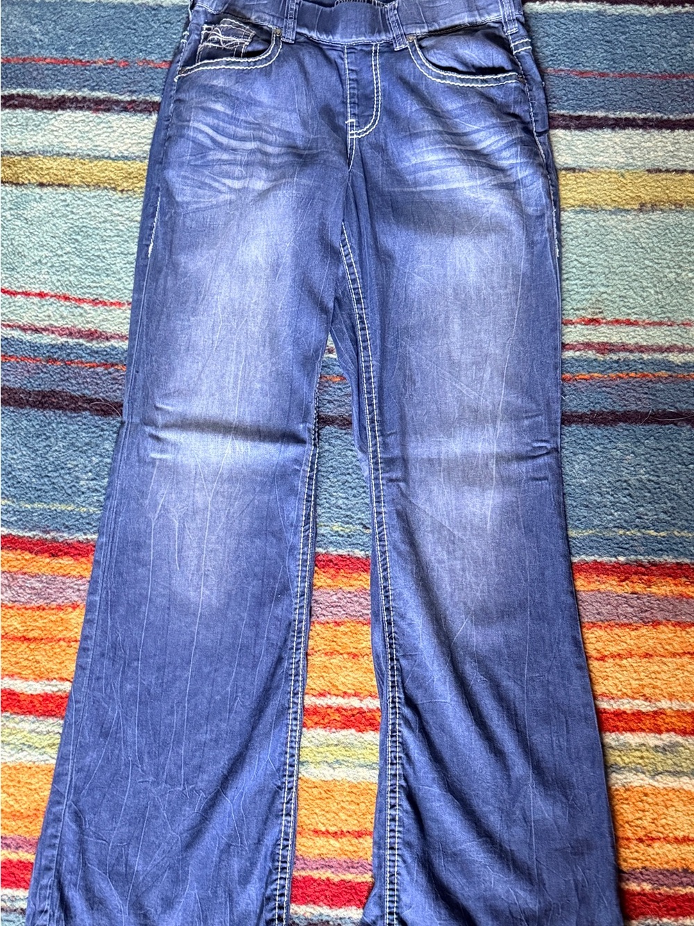 Cowgirl Tuff Shattered Trouser Ultra Breathe Pull On Jeans Sm/Long